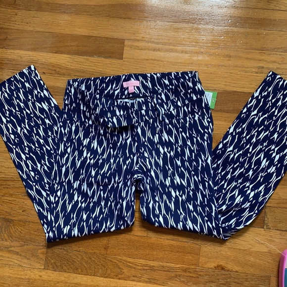 Lilly Pulitzer navy cropped new school pants 4 - Picture 2 of 3